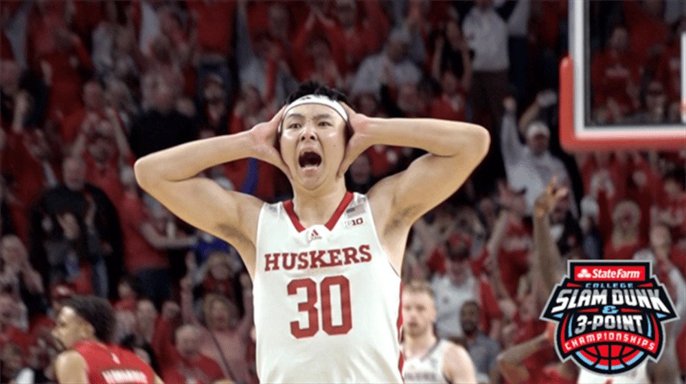 Nebraska’s Keisei Tominaga Set to Participate in 2024 State Farm® College Slam Dunk & 3-Point Championships