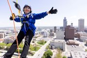 The Flying Nun: Sister Stephanie, 81, rappels down Omaha building as she keeps lifting up city’s neediest