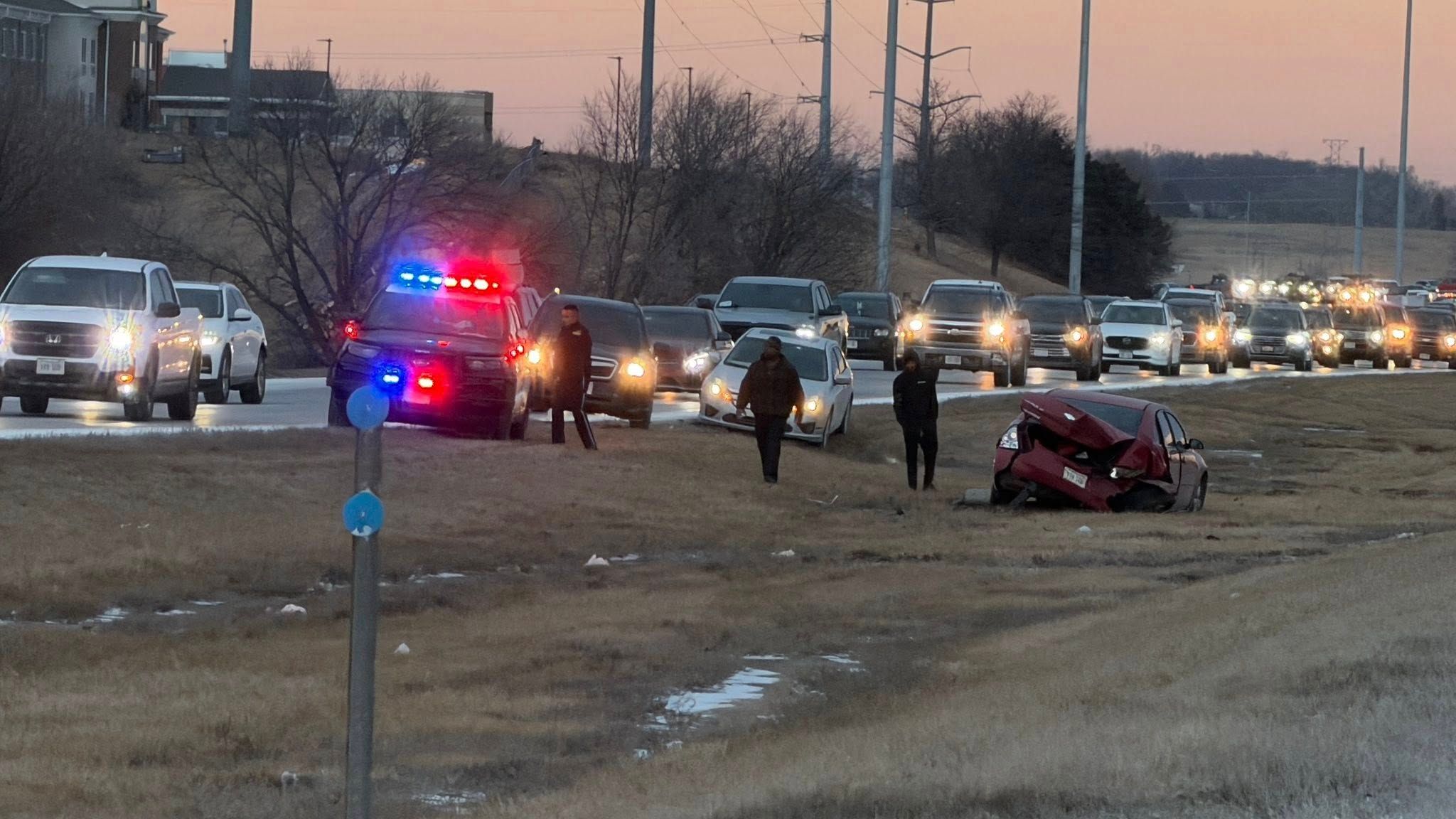 Traffic backed up after crash in Northwest Omaha